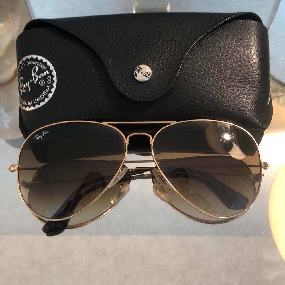 Gold ray ban aviators